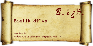 Bielik Éva névjegykártya