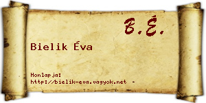 Bielik Éva névjegykártya